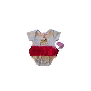 Popatu Merry Christmas tutu onesie Size 3/6 months infant festive holiday NWT